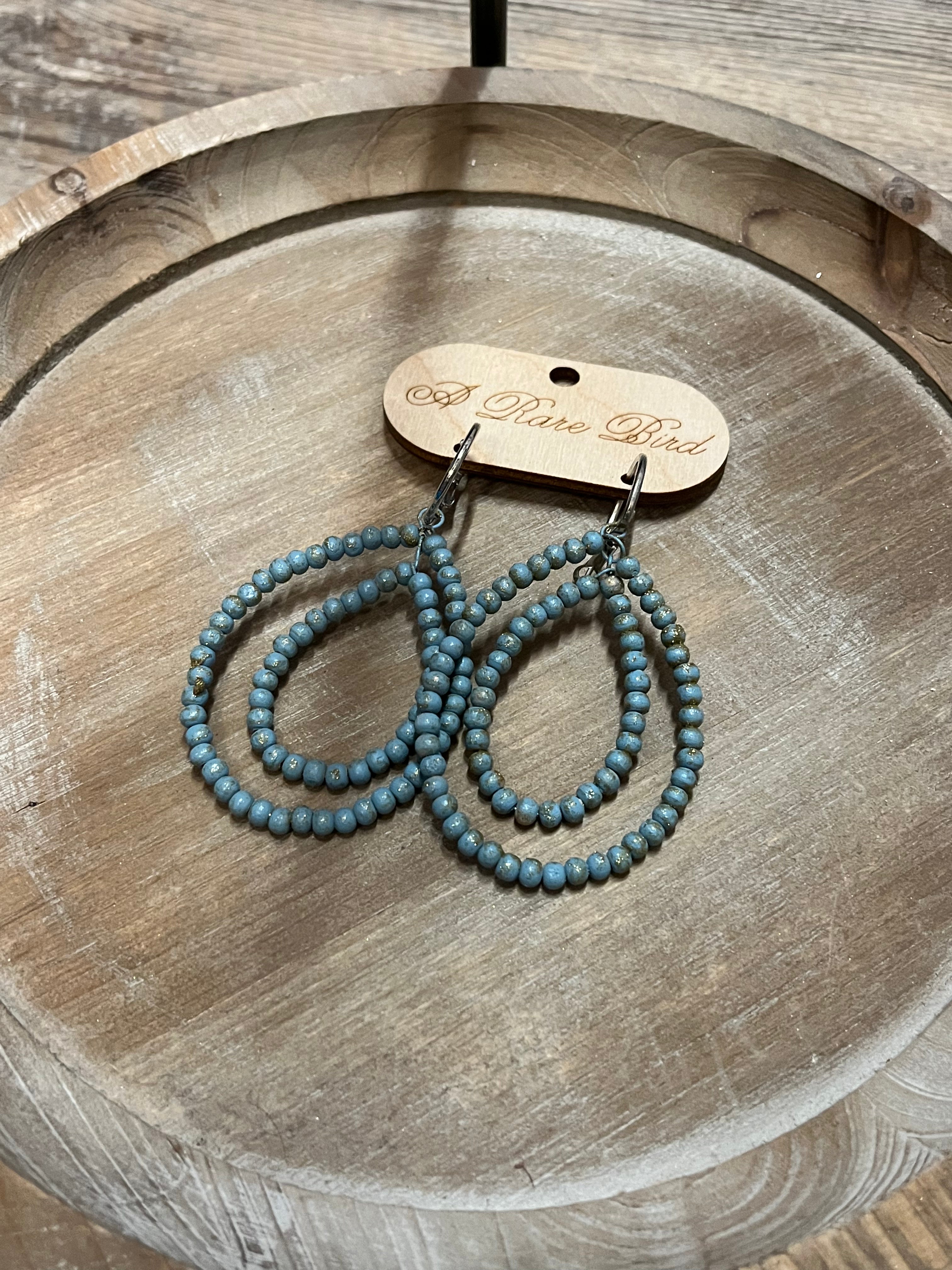 Teakwood Double Teardrop Earrings