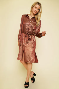 Satin Shirt Dress