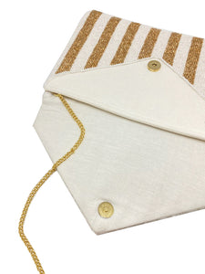 Gold Cream Stripe Bee Bag