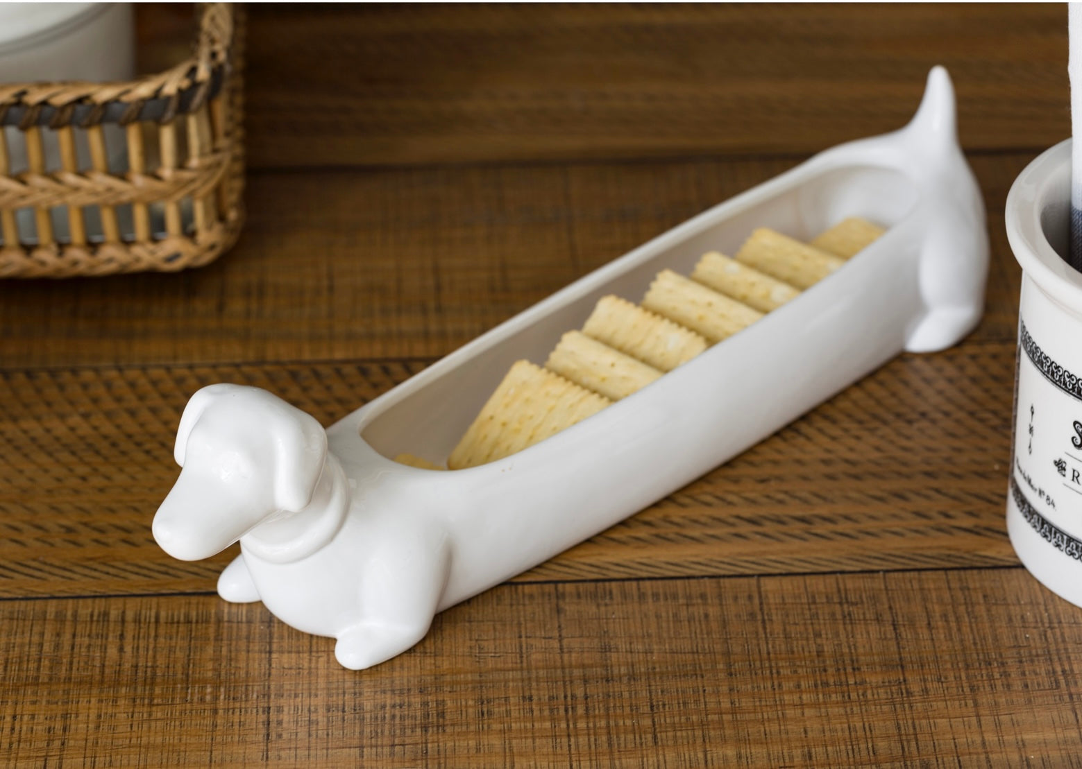 Ceramic Dachshund Cracker Dish