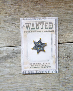 Mama Sheriff Badge Enamel Pin