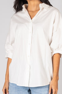 Oversized 3/4 Sleeve Button Up Top